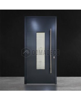 Anthracite premium aluminum hinged front door with glass