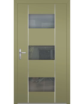 LIM AP13 - thermally insulated modern aluminum entry door with glass