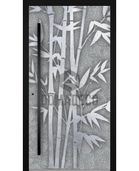 LIM Bamboo - front door with Bamboo texture of milled metal