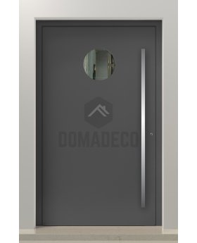 LIM Bila - exterior security aluminium door with circle window