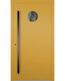 LIM Bila - exterior security aluminium door with circle window