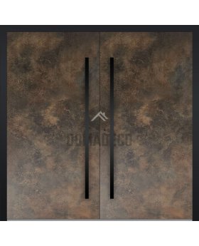 LIM Bruno double - double aluminum front door covered with rust sintered quartz