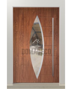 PIVOT C11 - aluminum exclusive pivot door with with oval glass