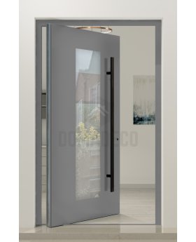 PIVOT C16 - insulated exterior aluminum pivot door with window
