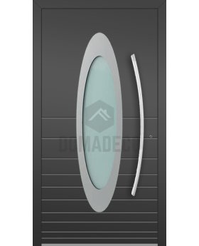 LIM C22 - secure modern aluminum front doors with oval glass