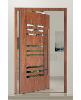 PIVOT C24 - aluminum pivot front door with vertical windows