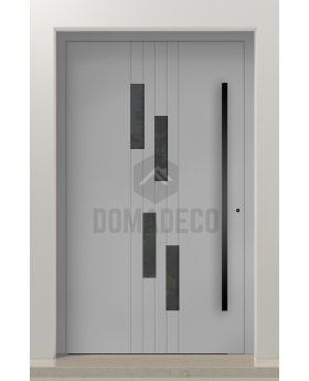 PIVOT C25 - aluminum pivot front door with four windows