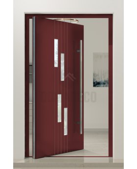 PIVOT C25 - aluminum pivot front door with four windows