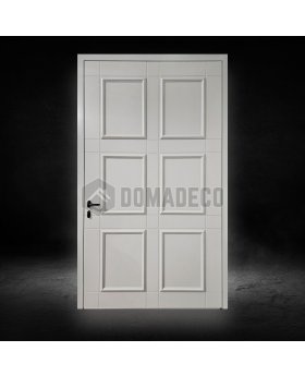 white traditional style aluminium pivot door