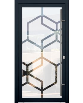 LIM Glass S13 - aluminium security frosted door with transparent decor