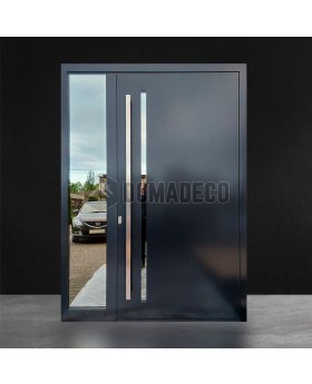Anthracite aluminium beautiful modern design main door with glass panel