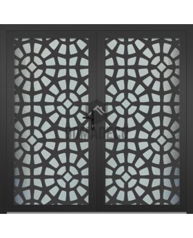 LIM G2 double - Double glass aluminium door with decorative panel
