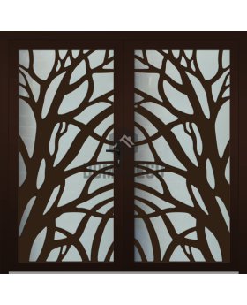 LIM G4 double - Double glass aluminium door with decorative panel