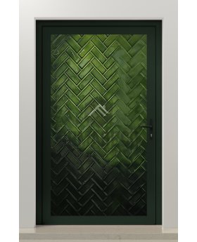 LIM FS1 - high-quality aluminium hinged door with green fusing glass