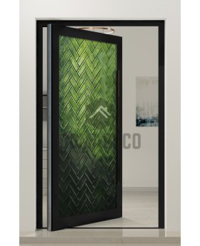 PIVOT FS1 - high-quality aluminium pivot door with fusing glass