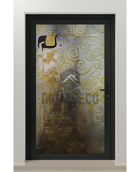 LIM FS2 - modern aluminium door with fusing glass