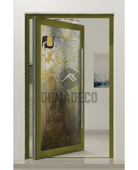 PIVOT FS2 - modern aluminium pivot door with fusing glass