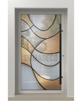LIM SG3 - Customizable Stained Glass external aluminum hinged door