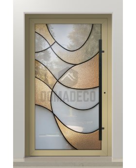 PIVOT SG3 - Customizable Stained Glass external aluminum pivot door