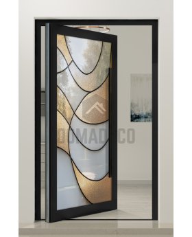 PIVOT SG3 - Customizable Stained Glass external aluminum pivot door