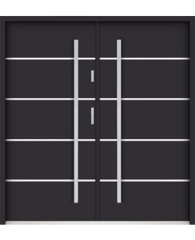 Sta Hunt Double - minimalist steel double front door for modern home