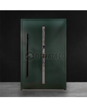 Green contemporary pivot door