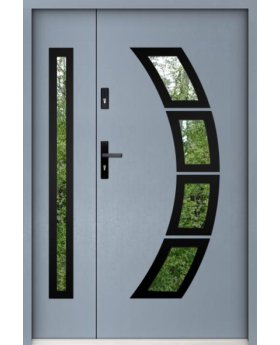 Sta Taurus Duo noir - modern steel front door with side panel
