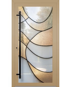 LIM SG3 - Customizable Stained Glass external aluminum hinged door