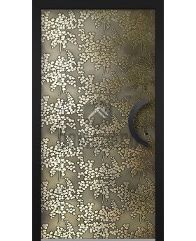 LIM M28 - aluminium door with with brass texture of milled metal