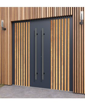 LIM RAIL3 double - aluminum double door with vertical slats made of aluminum profiles