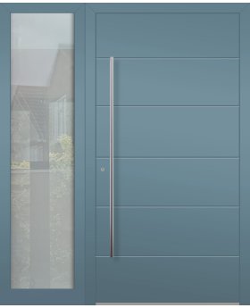 Aluminum Hinged LIM front door with left sidelight (view from the outside) 