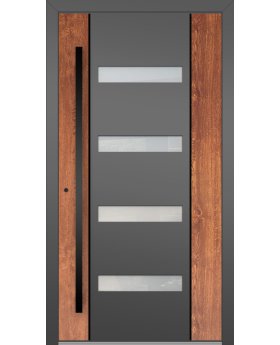 LIM V09 - aluminium entry door with wooden decor
