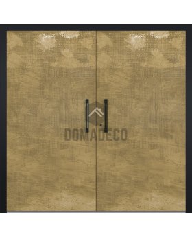 LIM M1 double - Aluminum hinged double door with gold texture of milled metal