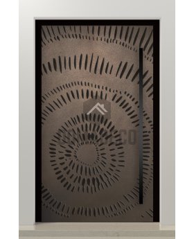 PIVOT M11 - pivot door with bronze texture of milled metal