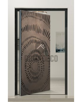 Door with bronze texture of milled metal