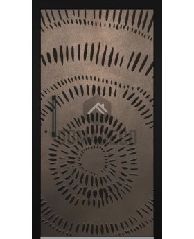 Hinged door with bronze texture of milled metal