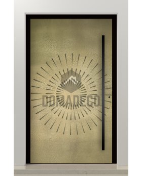 PIVOT M12 - door with yellow brass texture of milled metal