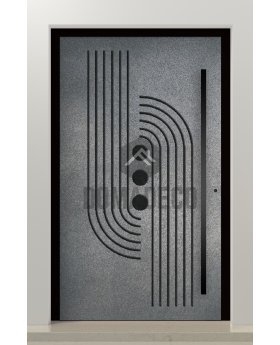 PIVOT M13 - pivot door with grey texture of milled metal