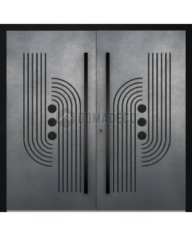 LIM M13 double - Aluminum double hinged door with gunsmoke texture of milled metal