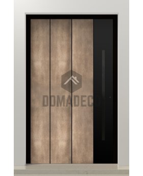 PIVOT M19 - aluminum pivot entry door with nickel gold texture of milled metal