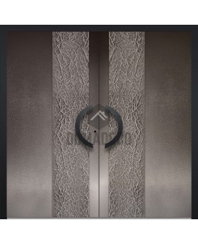 LIM M27 double - aluminium double door with brown texture of milled metal