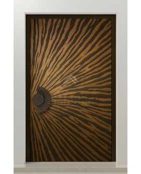 PIVOT M29 - aluminum pivot door with brown texture of milled metal