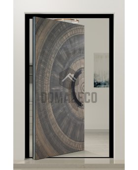PIVOT M6 - pivot door with bronze texture of milled metal