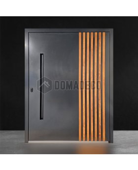 PIVOT RAIL3 - aluminum exterior door with vertical slats made of aluminum profiles