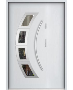 Aluminum & Stainless steel Front door with left side panel Domadeco