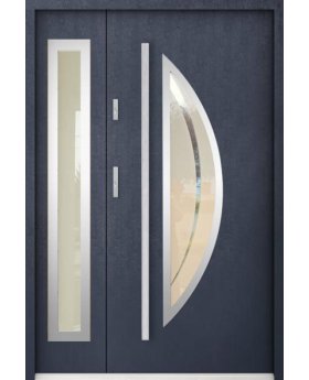 Aluminum & Stainless steel Front door with right side panel Domadeco