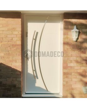 White stainless steel single front door