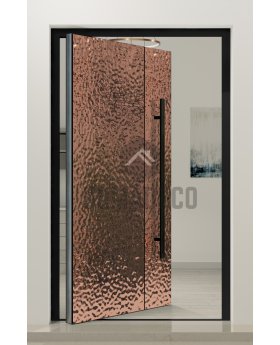 PIVOT B1 - aluminum pivot door covered with copper-plated stainless steel sheet