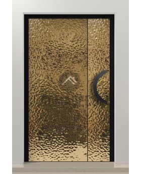 PIVOT B2 - aluminum pivot door covered with gold stainless steel sheet
