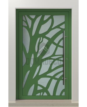 PIVOT G4 - Glass entry aluminum door with decorative panel